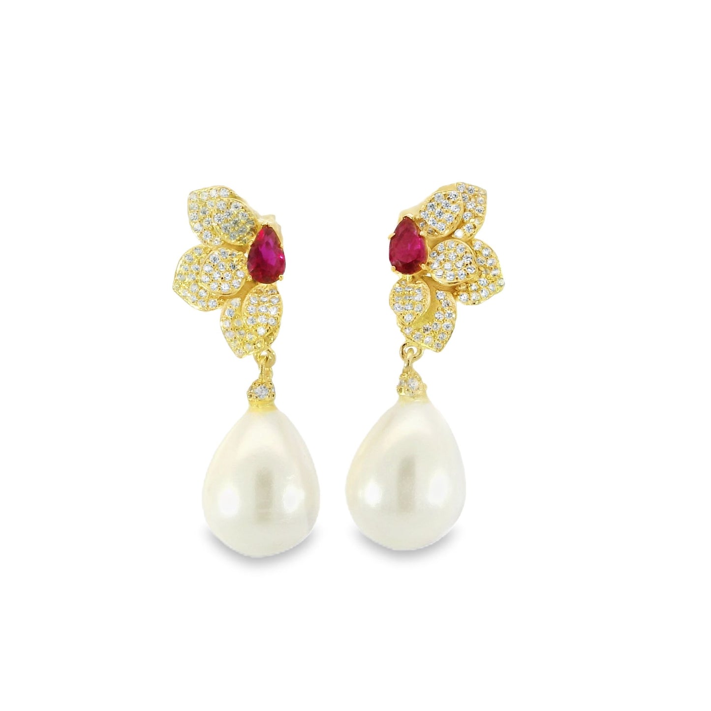 Half Flower Pearl Earring - KE191030