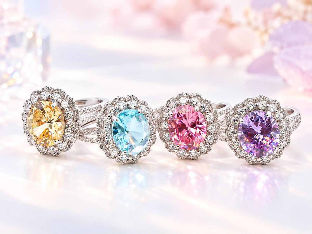 Oval Double Halo Statement Ring - KR66973