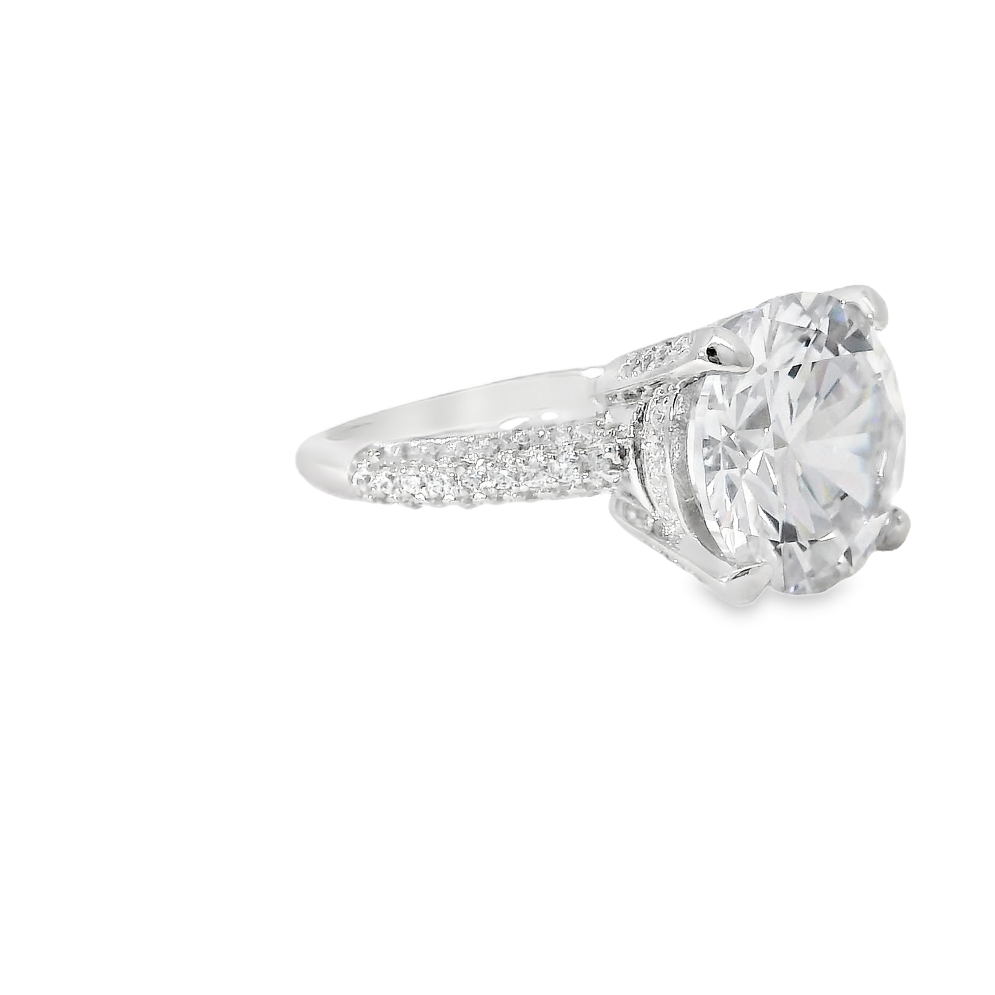 Large Solitaire Ring with Round Brilliant Cut Diamond