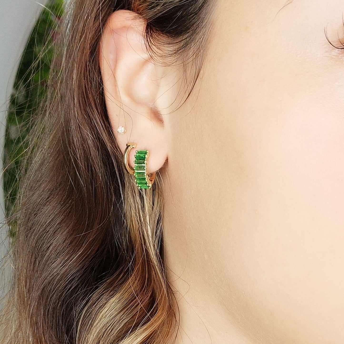 Chunky Baguette Mini Hoop - KE191089