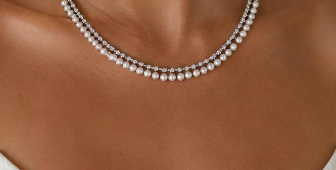 Pearl Bezel Necklace - KN22405