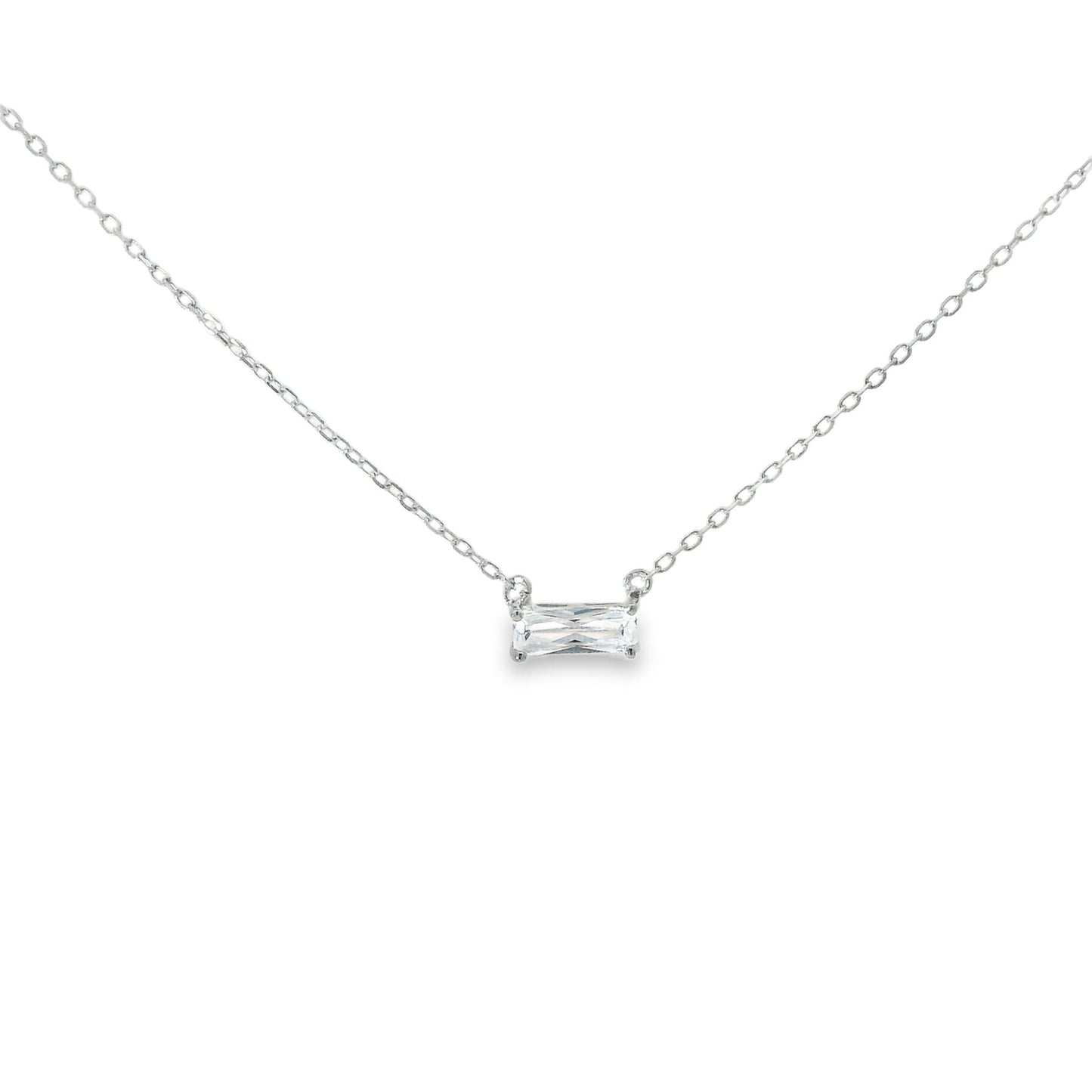 East West Baguette Necklace 14+4" - PGN22195