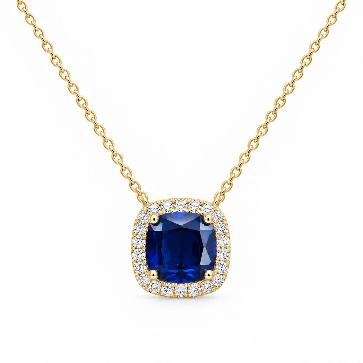 Halo Cushion Necklace 15+3" - PGN29867