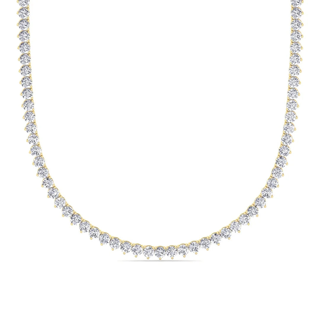 Diamond CZ 3MM 3prong Tennis/Riviera Necklace - KN22053