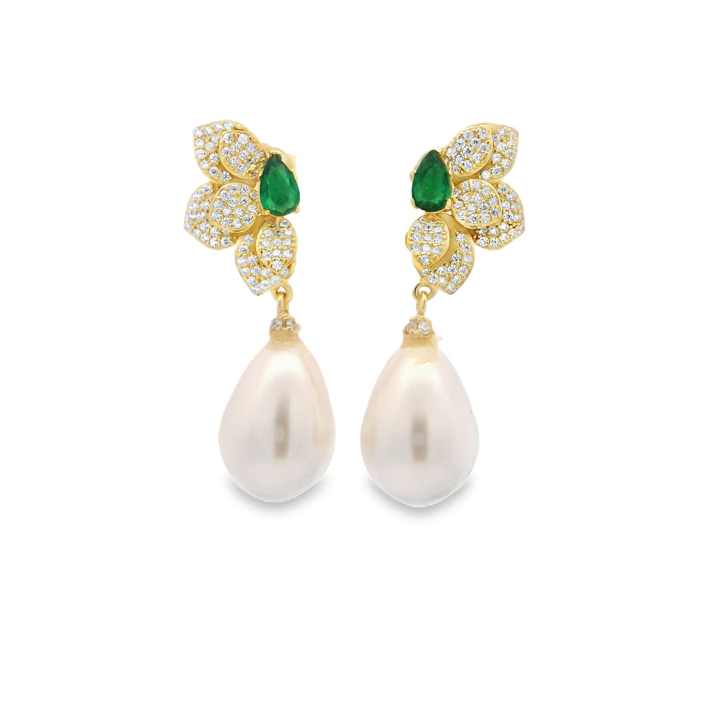 Half Flower Pearl Earring - KE191030