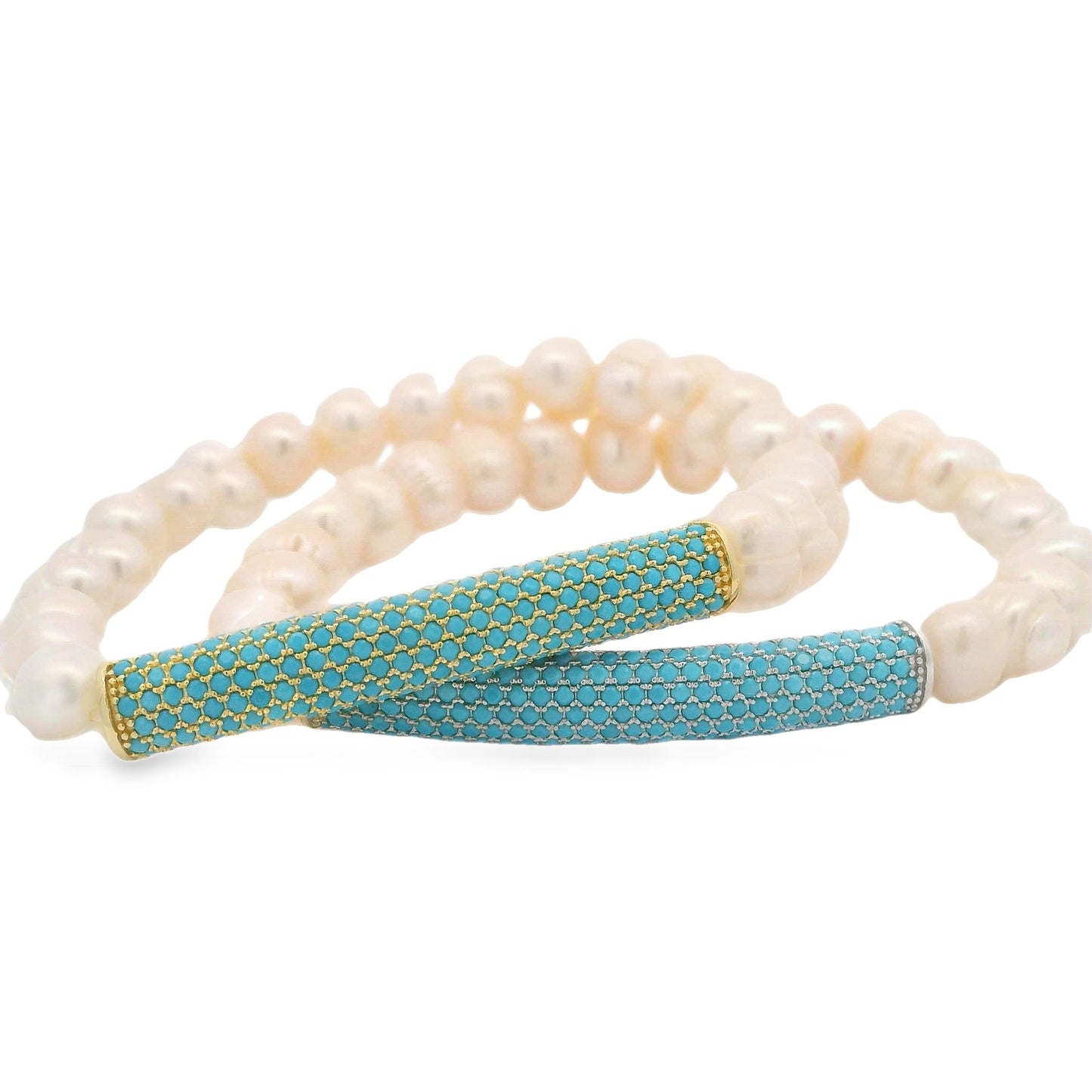Pave Bar Fresh Water Pearl Bracelet - KB33093