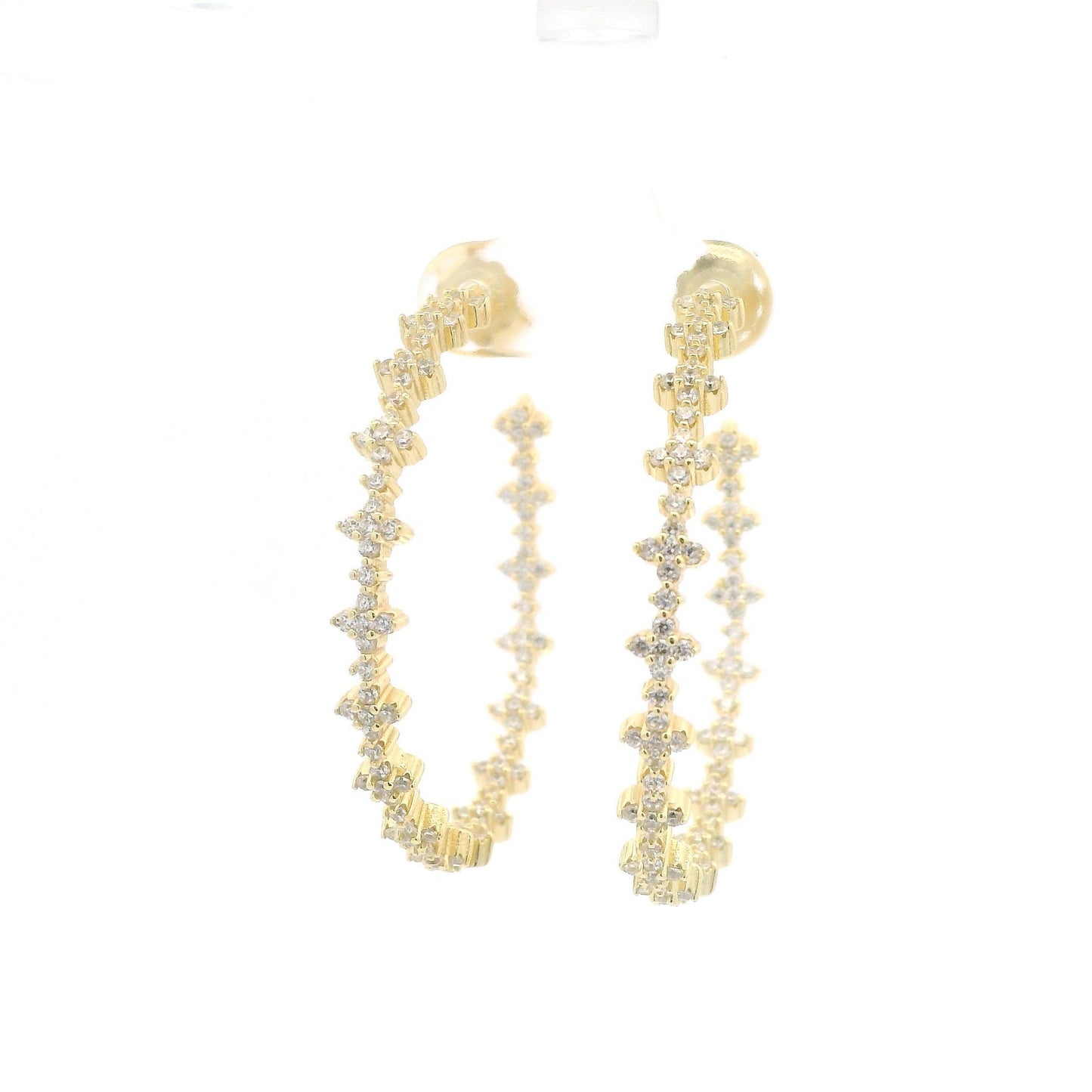 Mini flower pave 2" Hoops - KE192006