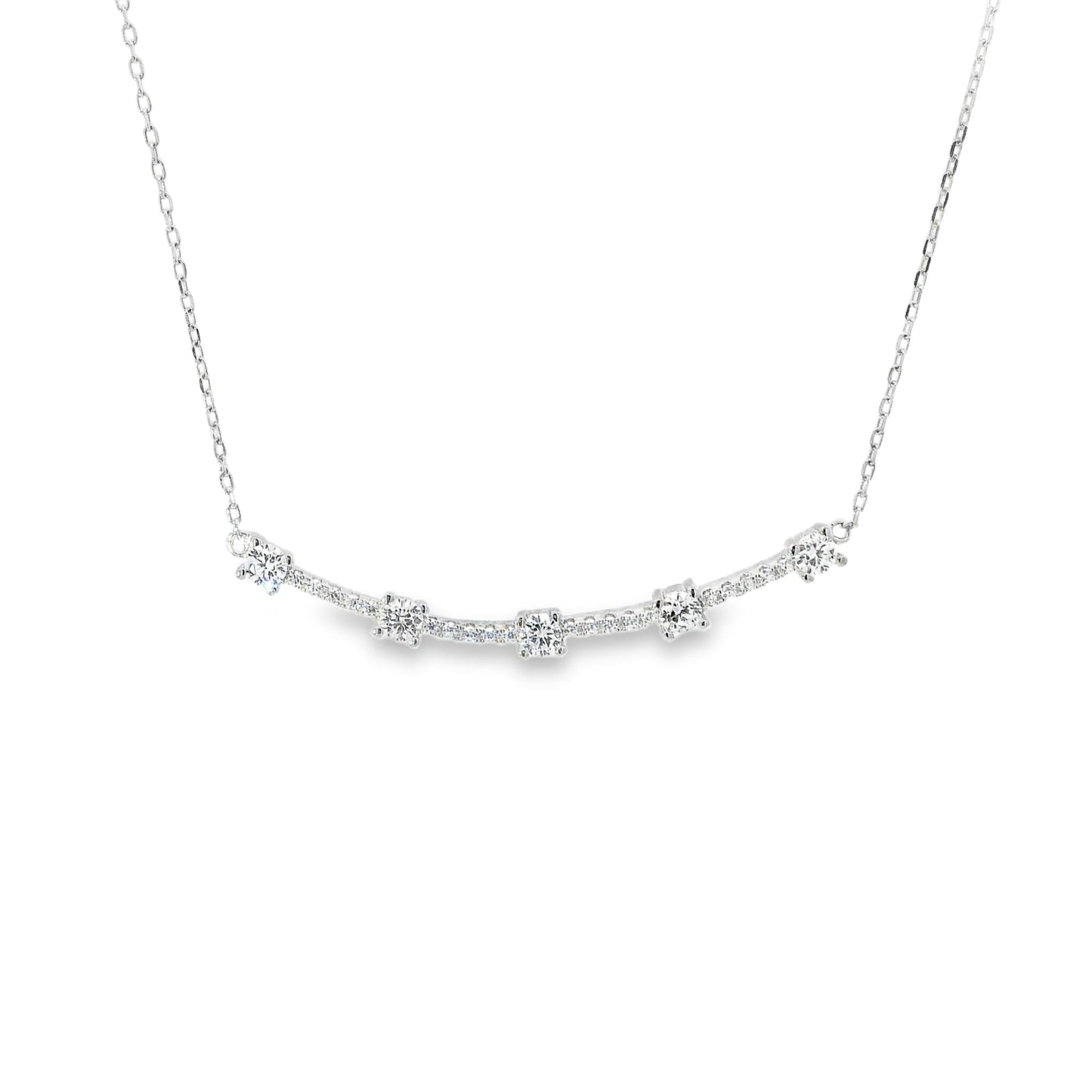 Diamond Bar Necklace 15+3" - PGN22156