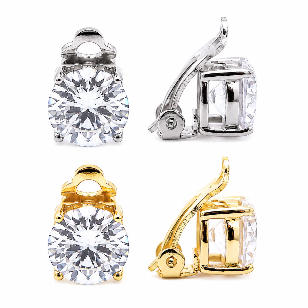8CTW Diamond CZ Clip ons - KE10