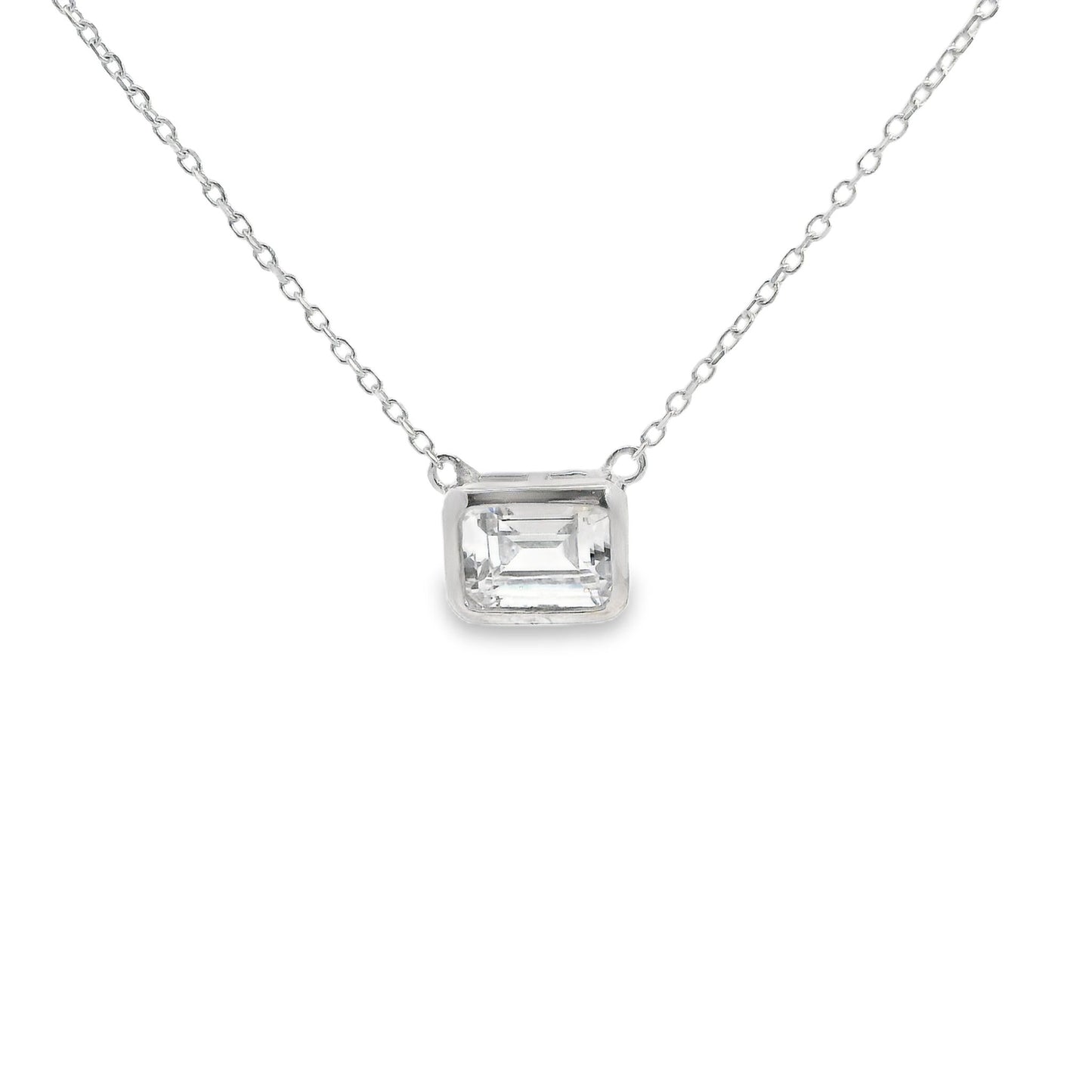 Bezel Emerald Cut 15+3" Necklace - PGN22304