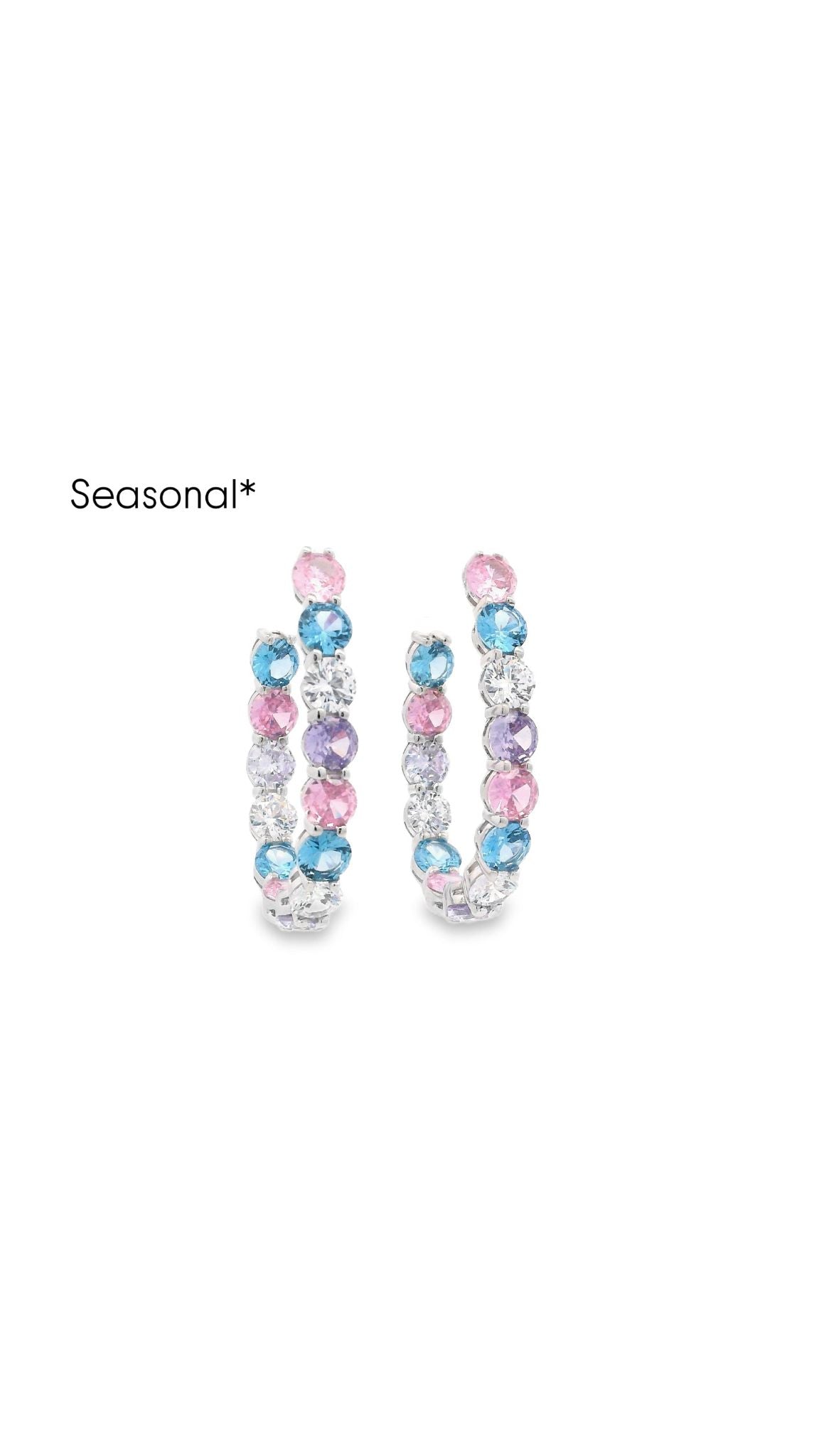 5MM Stone Oval 1.5" Hoop - KE19944
