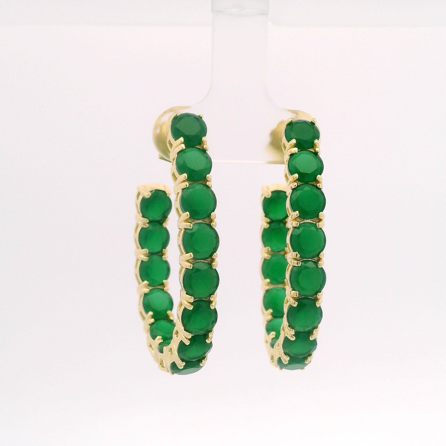 5MM Stone Oval 1.5" Hoop - KE19944