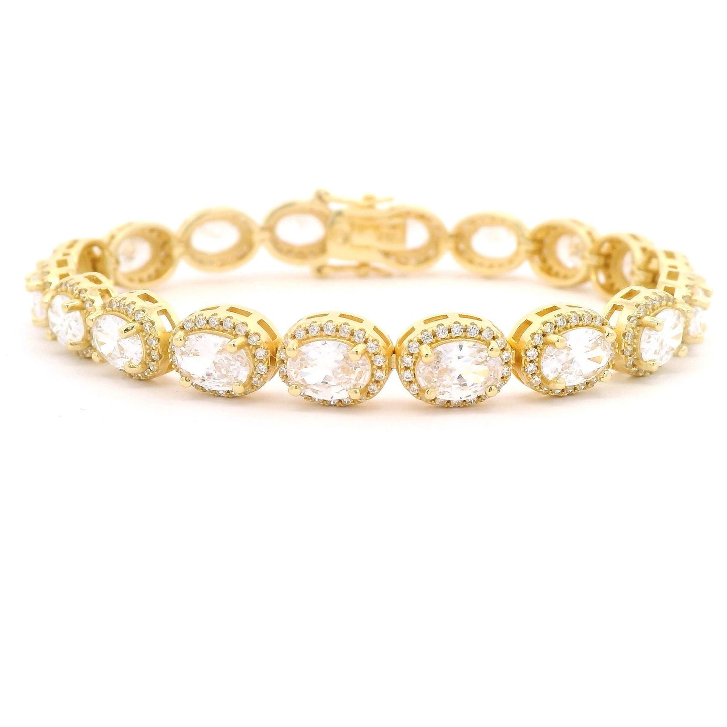 Oval Halo Elegant Bracelet - KB33124