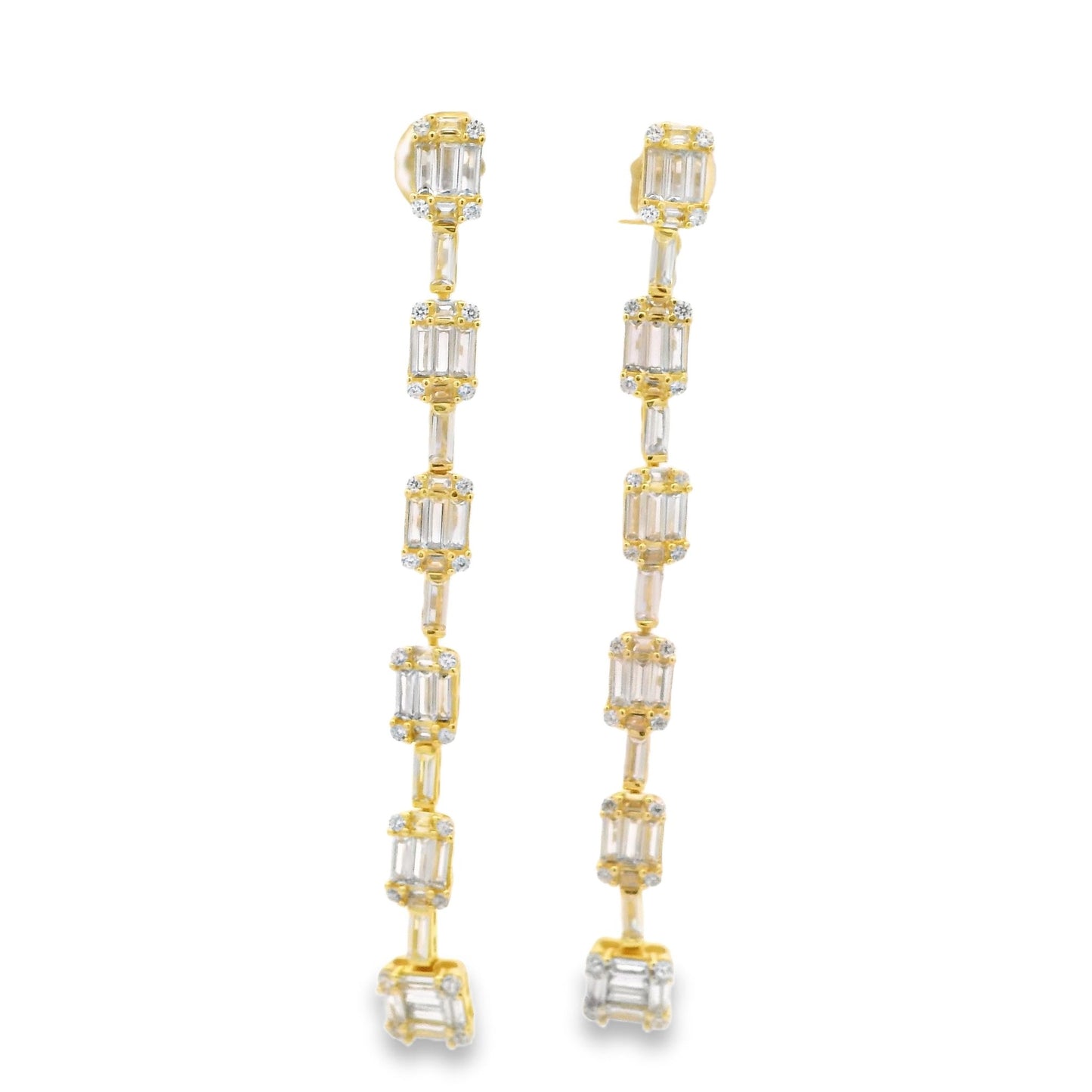 6 Baguette Cascade Earrings - KE192060