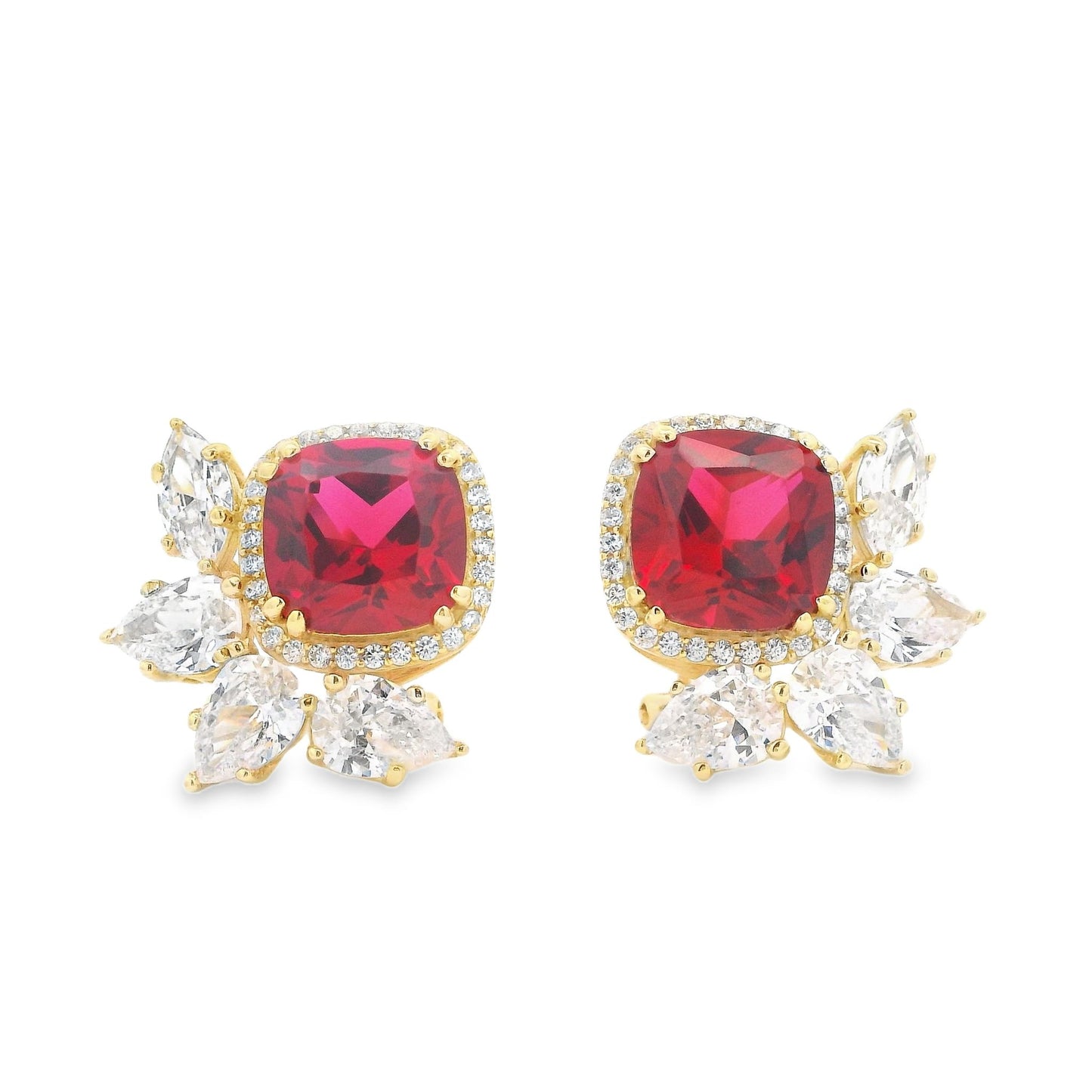 HW Stone with Leaf Earring - KE191026