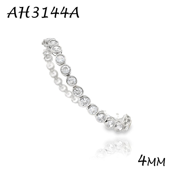 Bezel Diamond CZ 4MM Tennis Bracelet - AH3144A