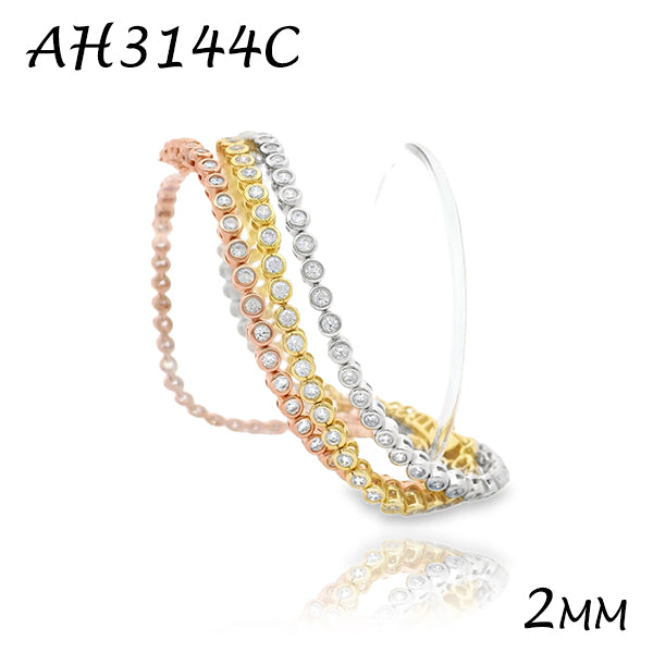 Bezel Diamond CZ 2mm Tennis Bracelet - AH3144C