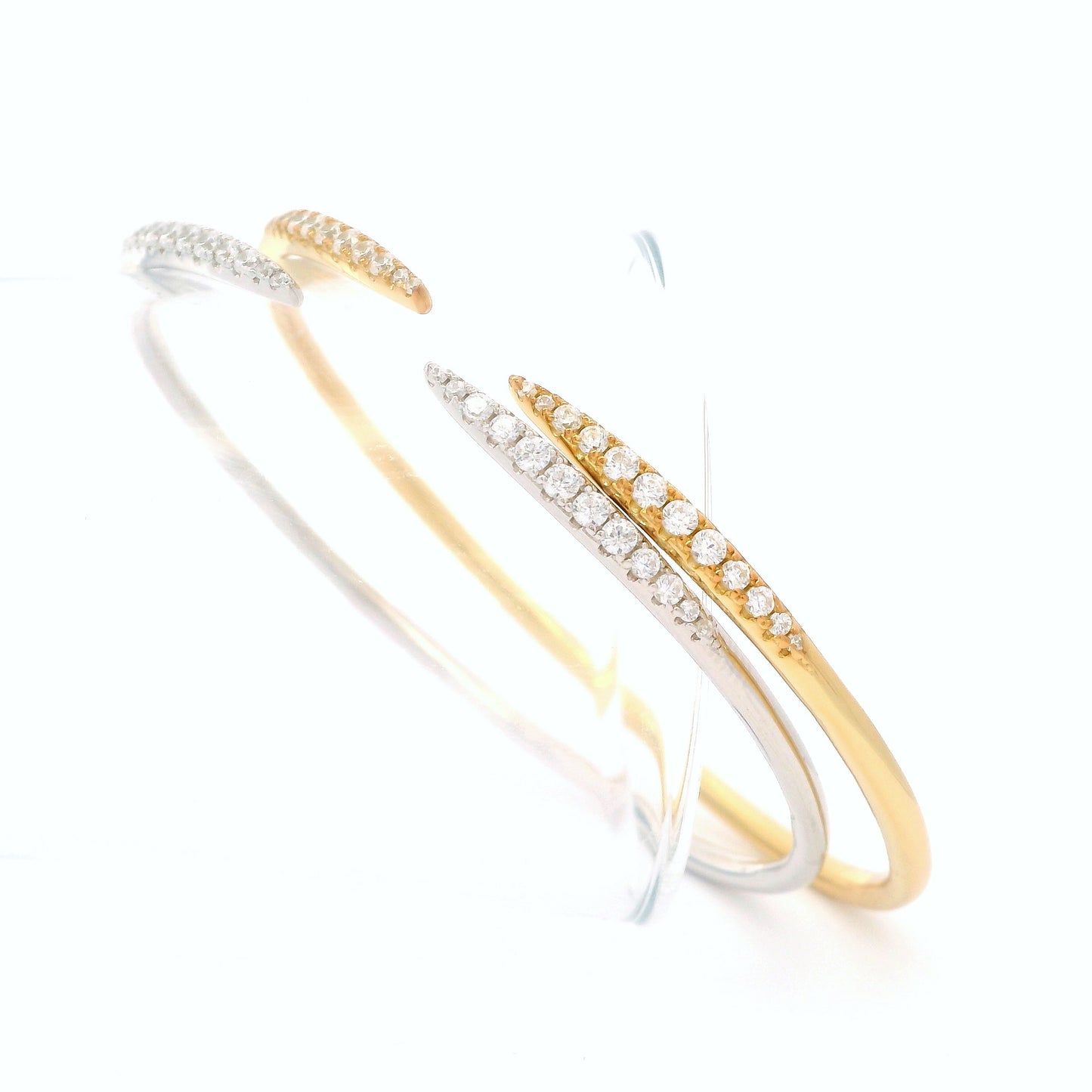 Open Diamond Tip Bangle - KAN47132