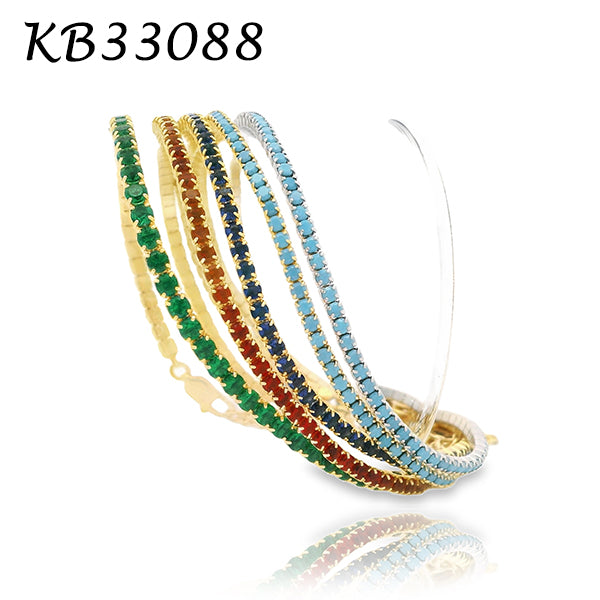 Micro Diamond CZ 2MM Tennis 6+1" Bracelet - KB33088-2