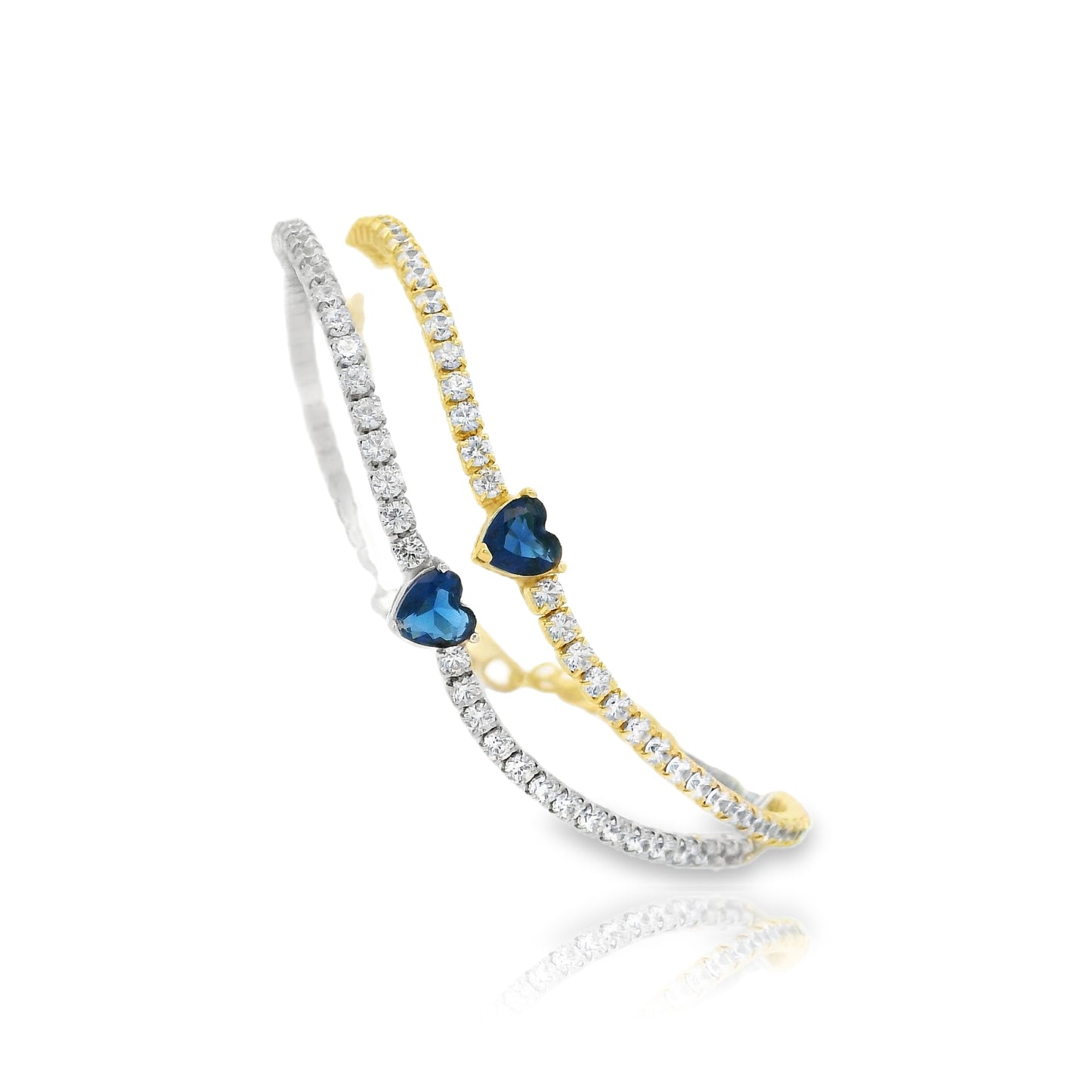 Heart Centered Micro Tennis Bracelet 6+1" - KB33127