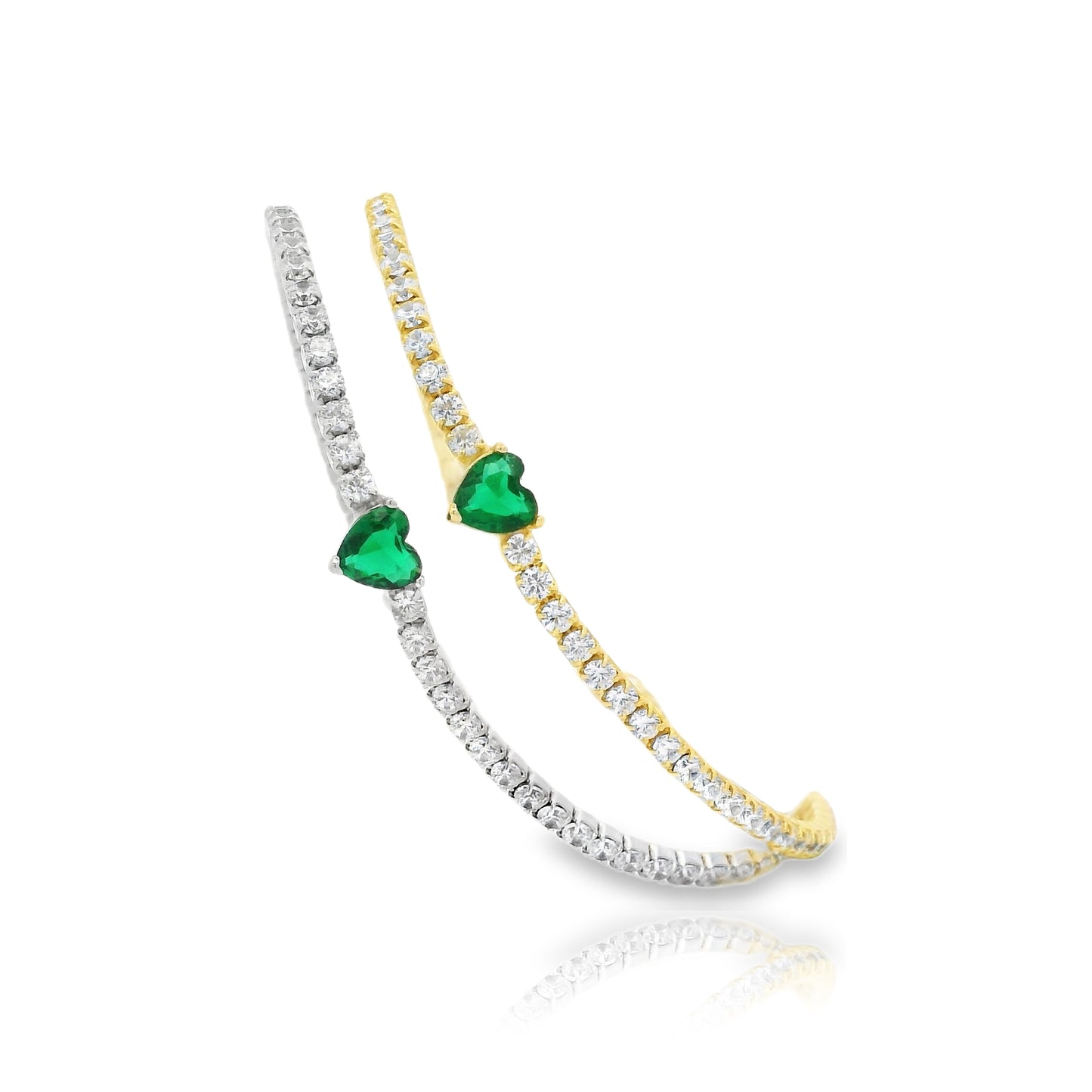 Heart Centered Micro Tennis Bracelet 6+1" - KB33127