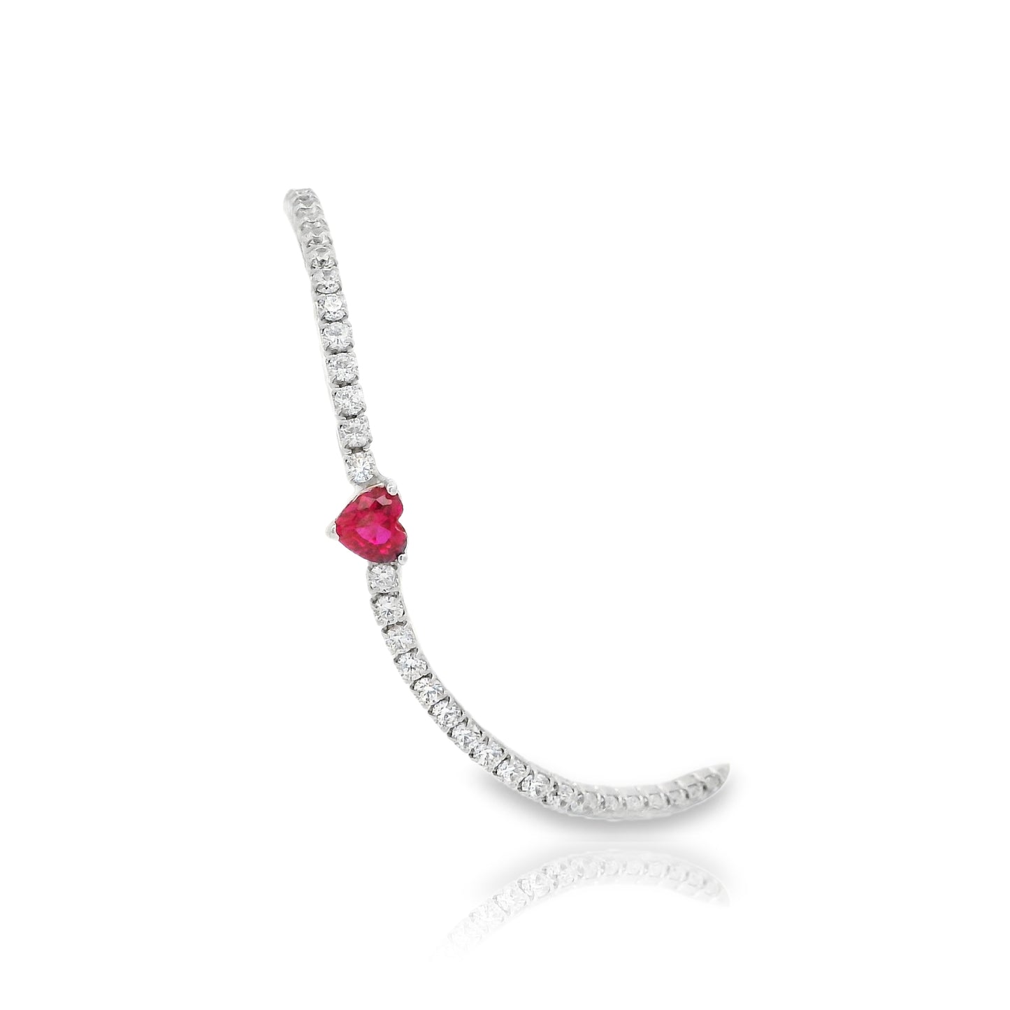 Heart Centered Micro Tennis Bracelet 6+1" - KB33127