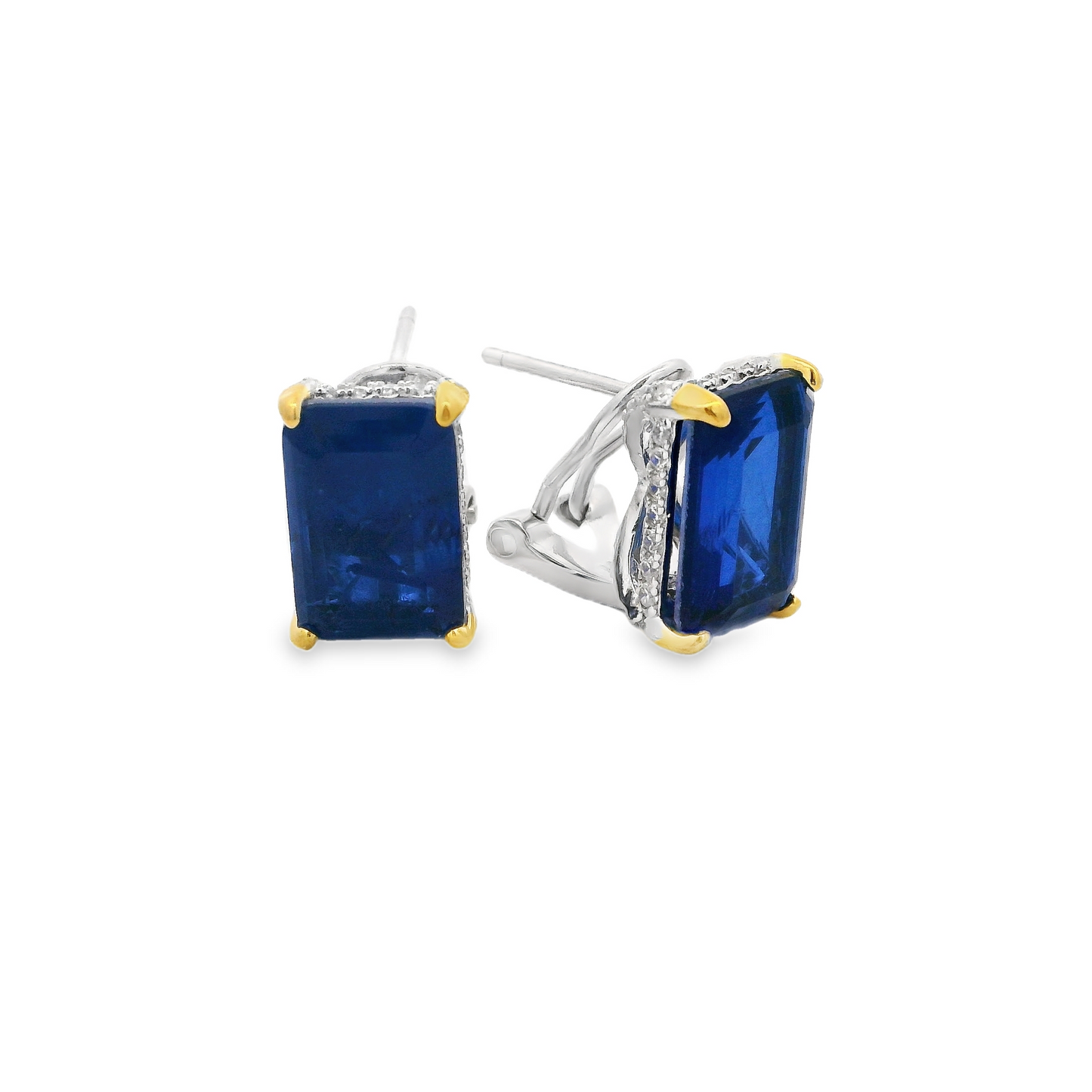 Mini Emerald Cut with Halo Stud - KE192045
