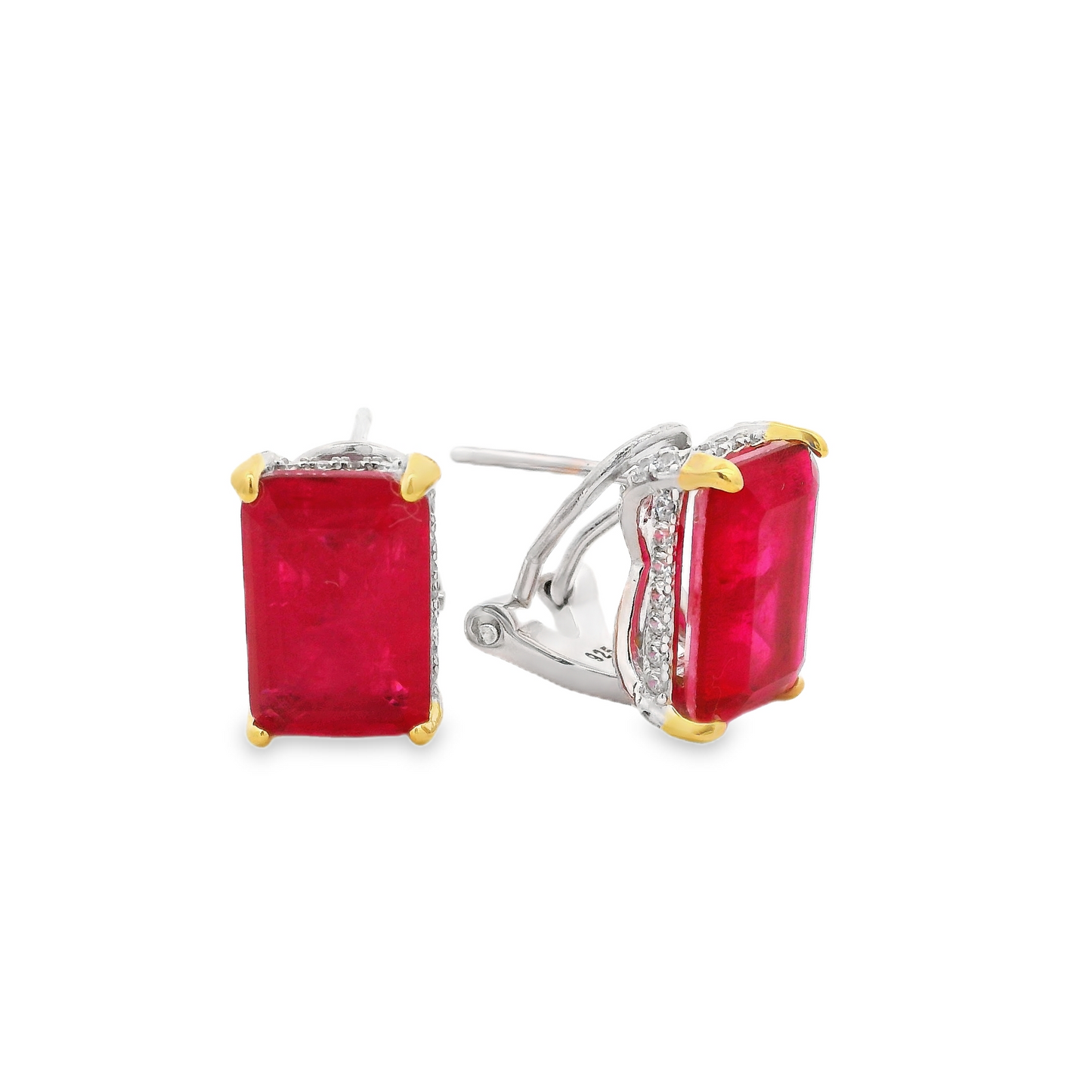 Mini Emerald Cut with Halo Stud - KE192045