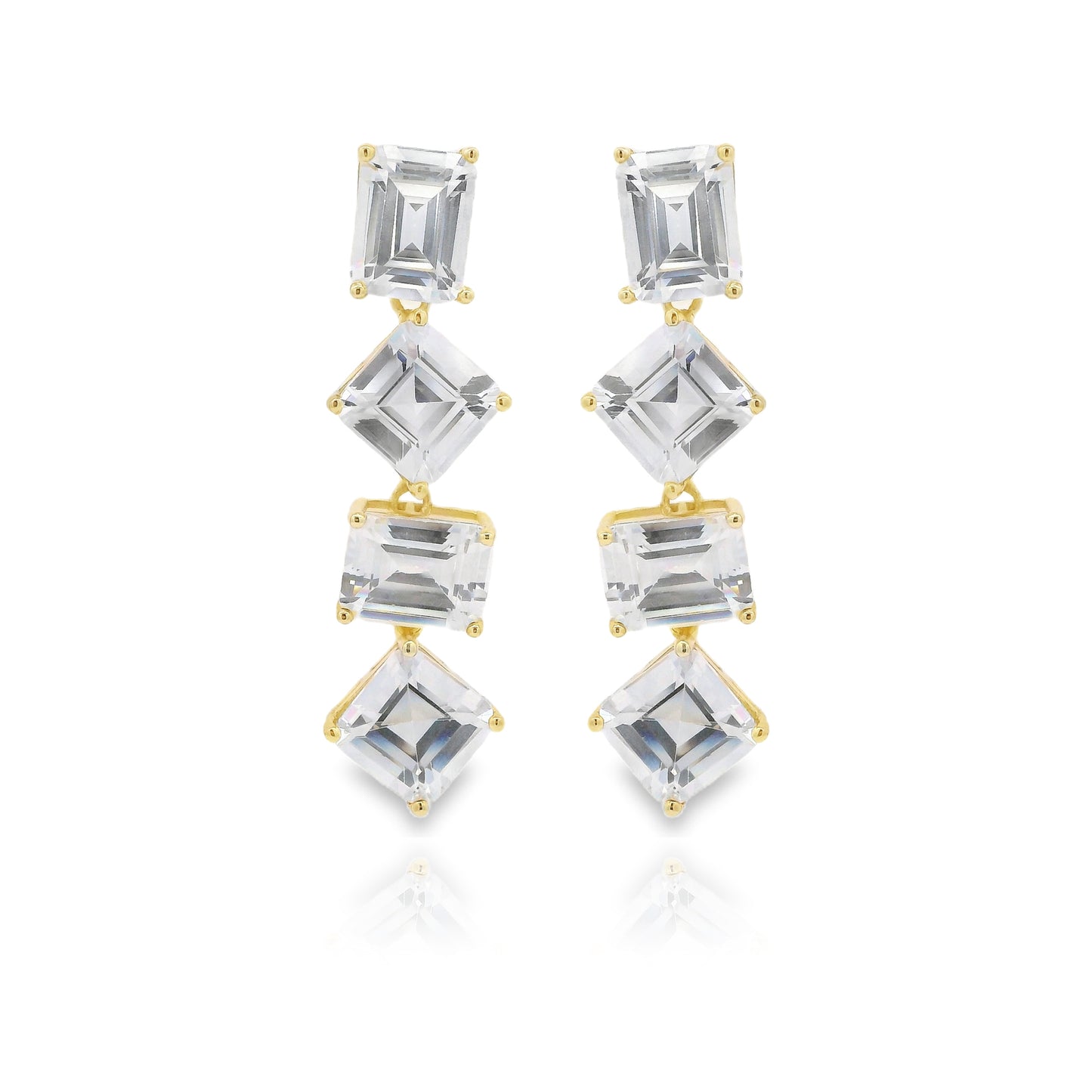 Drakes Asscher Cut 4 Drop Earrings - KE192072