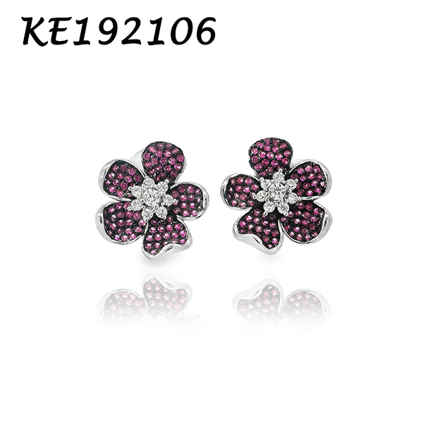 Pave Flower Stud Earring - KE192106