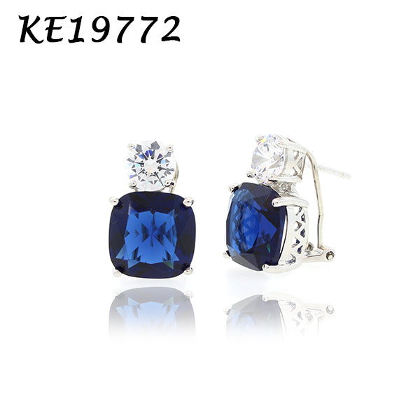 Large Classic Double Stones CZ Earring - KE19772
