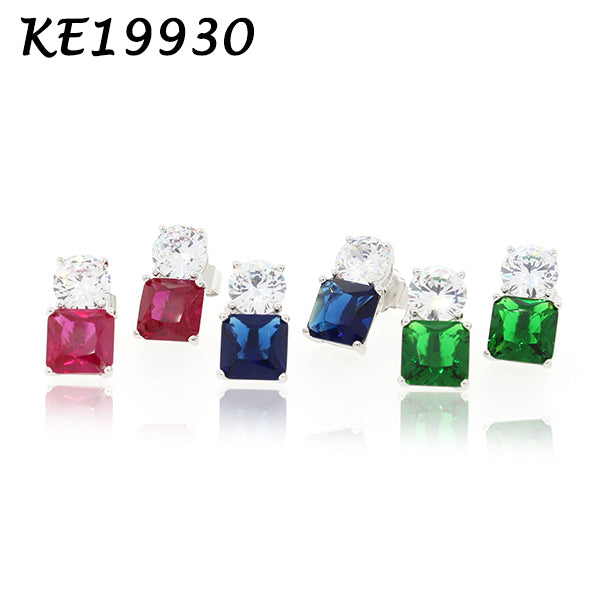 Small Classic Double Stones CZ Earring β KE19930