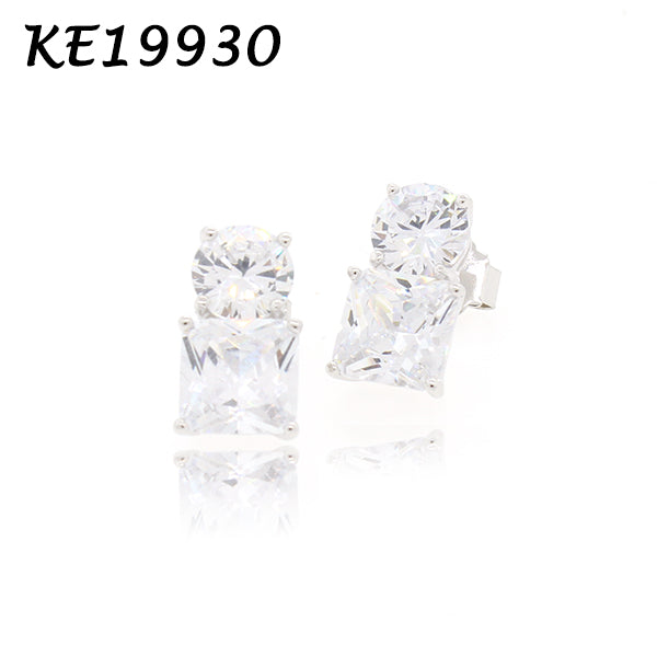 Small Classic Double Stones CZ Earring β KE19930