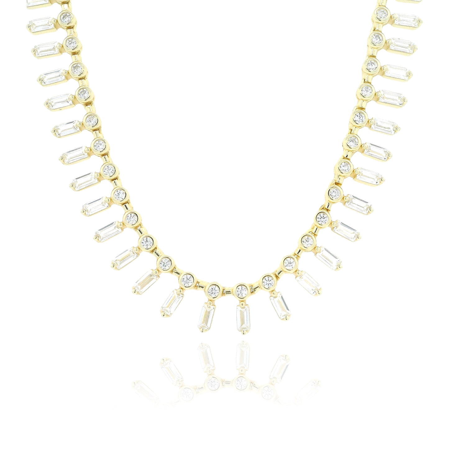Floating Baguettes CZ Necklace - KN22233