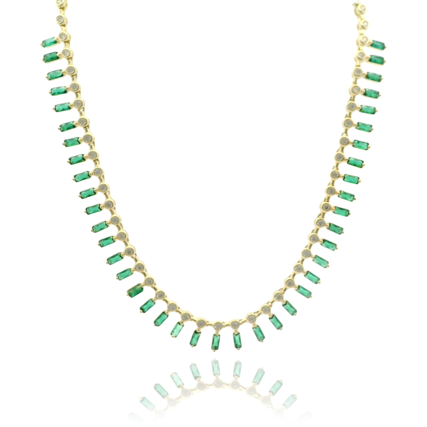 Floating Baguettes CZ Necklace - KN22233
