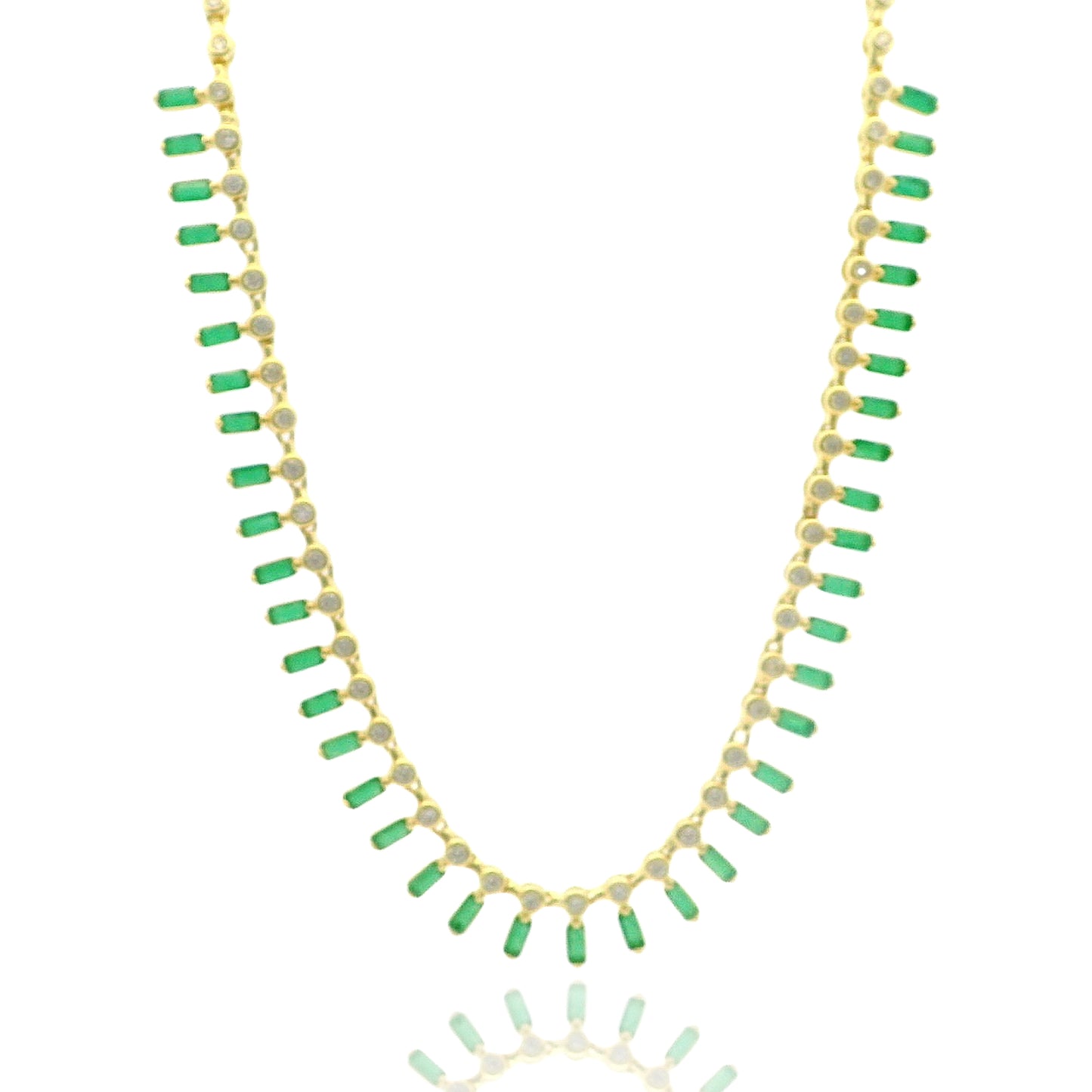 Floating Baguettes CZ Necklace - KN22233
