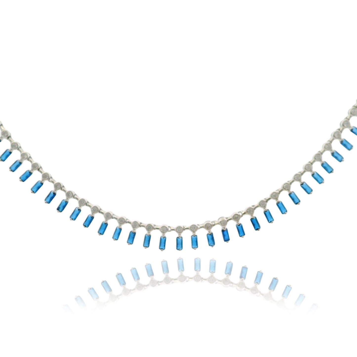 Floating Baguettes CZ Necklace - KN22233