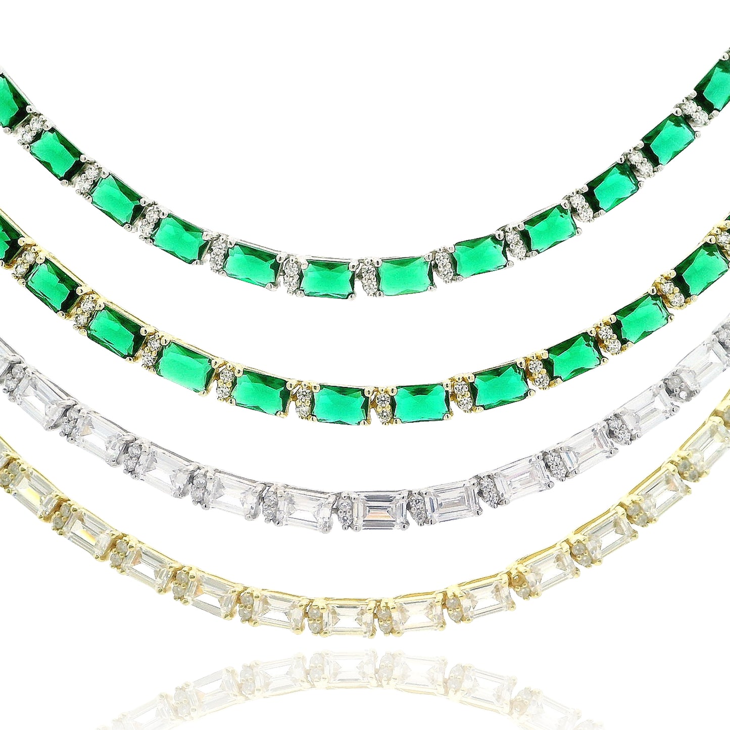Elegant Emerald Necklace 16" - KN22319
