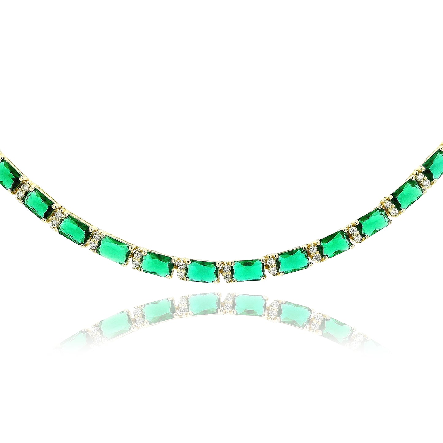 Elegant Emerald Necklace 16" - KN22319
