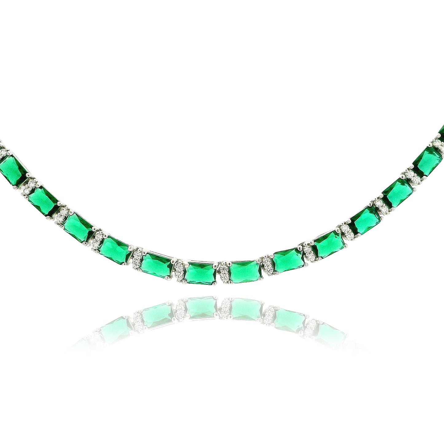 Elegant Emerald Necklace 16" - KN22319