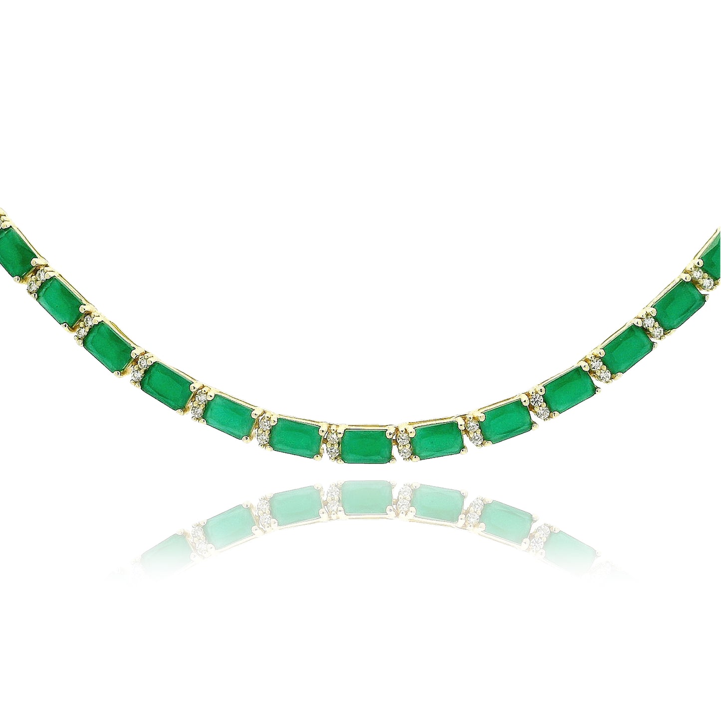 Elegant Emerald Necklace 16" - KN22319