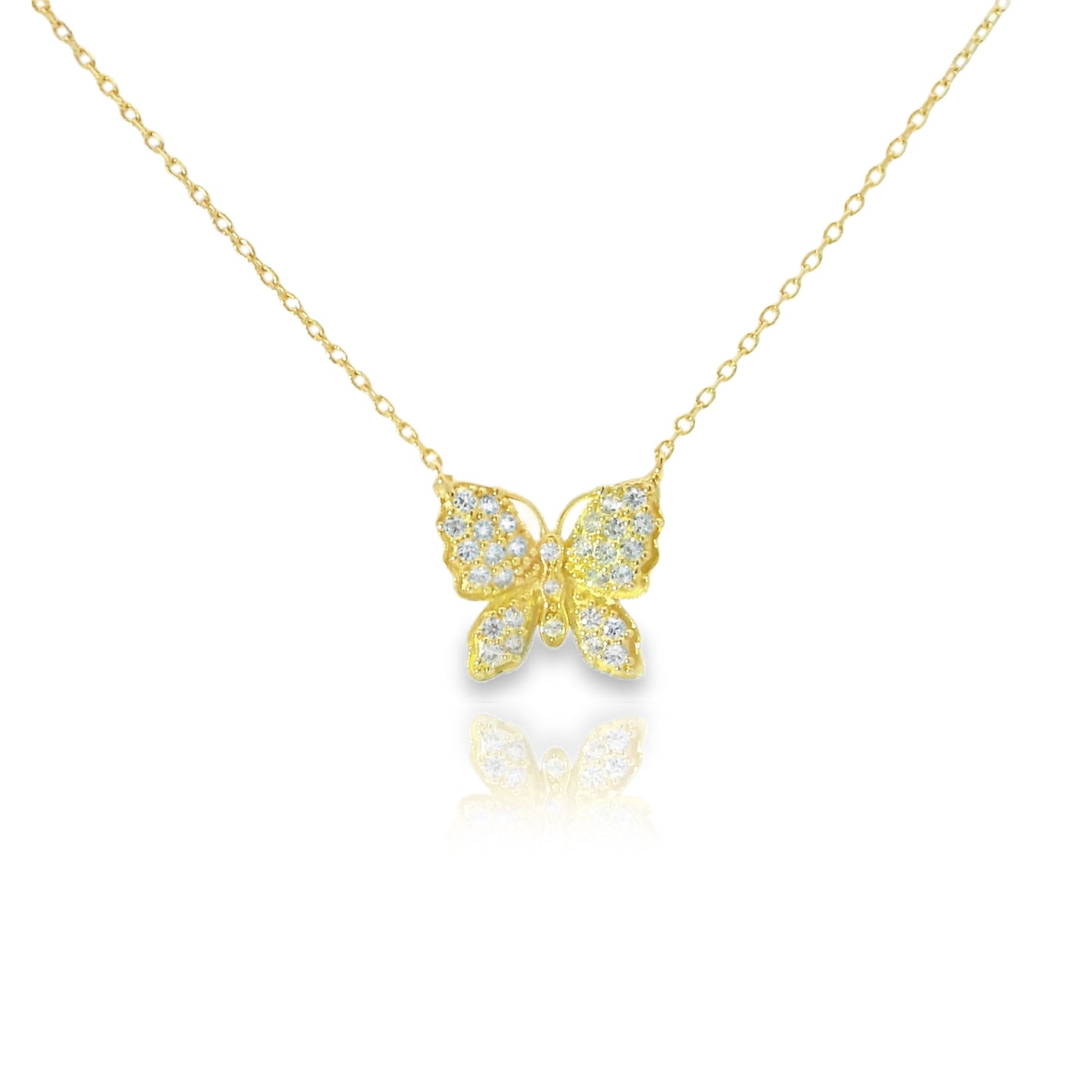Pave Butterfly 15+3" Necklace - PGN22377