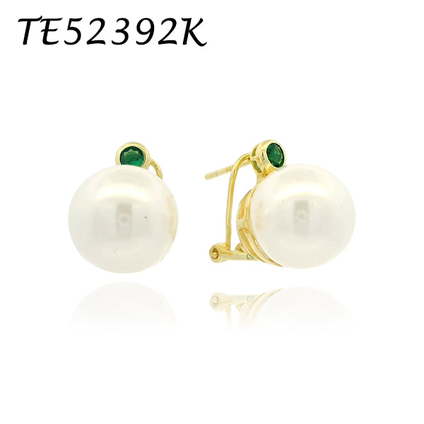 Elegant Pearl and Ruby Earrings - TE52392K