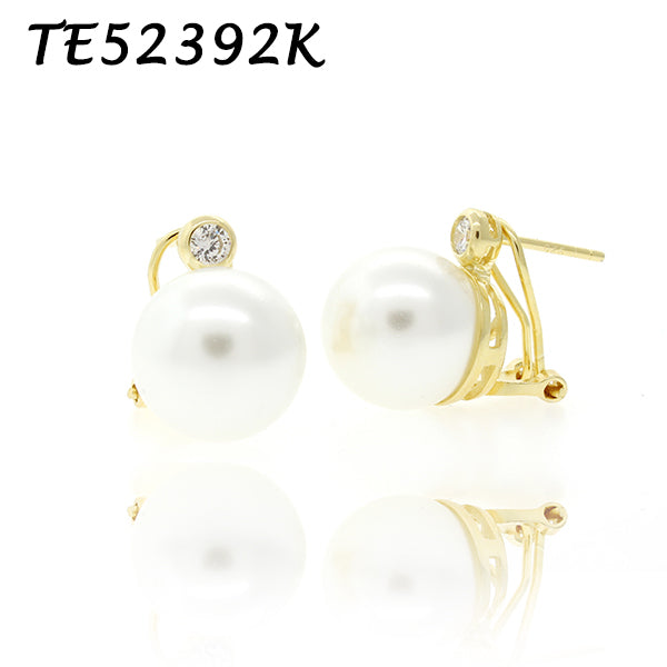 Elegant Pearl and Ruby Earrings - TE52392K