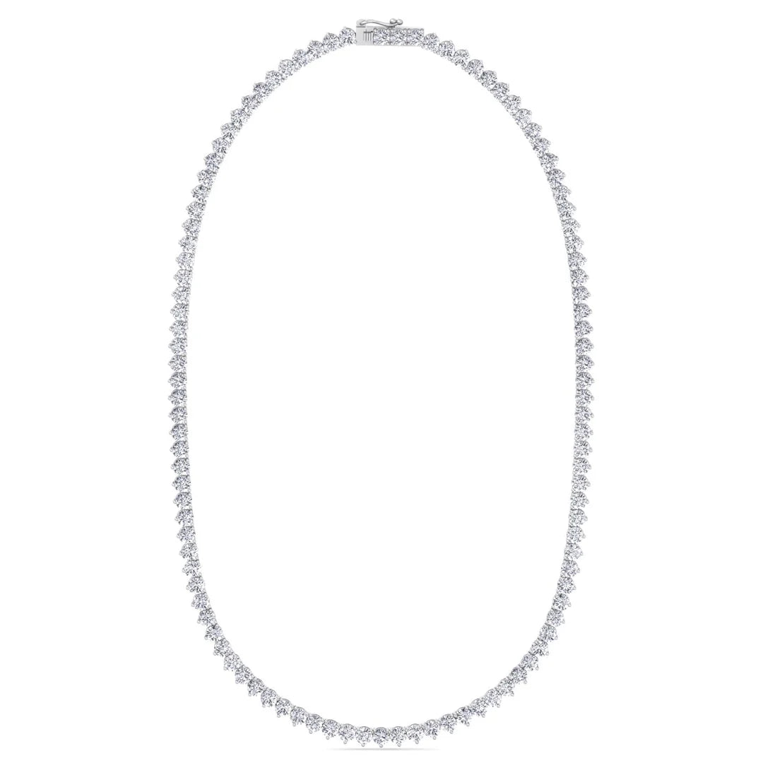 Diamond CZ 3MM 3prong Tennis/Riviera Necklace - KN22053