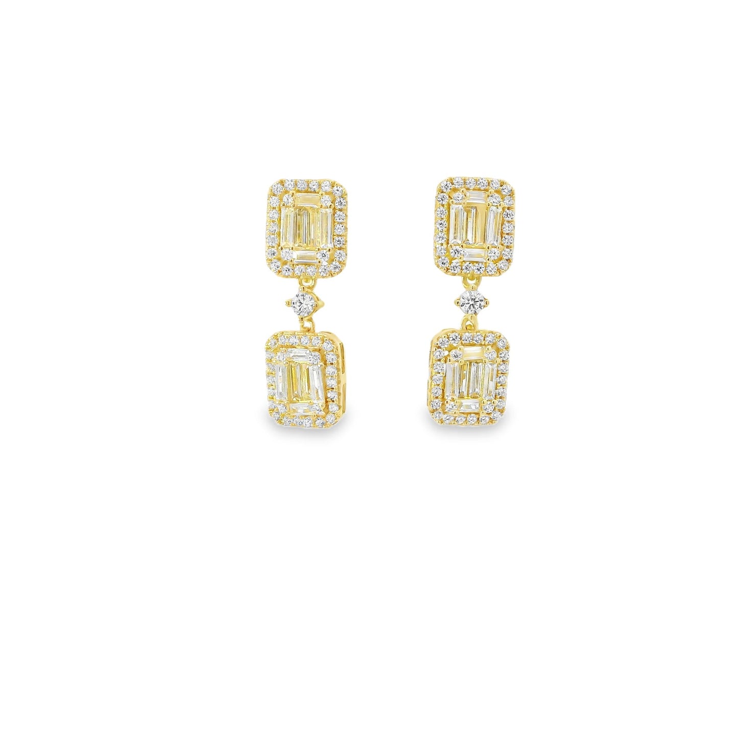 Double baguette Drop Earring - KE192062