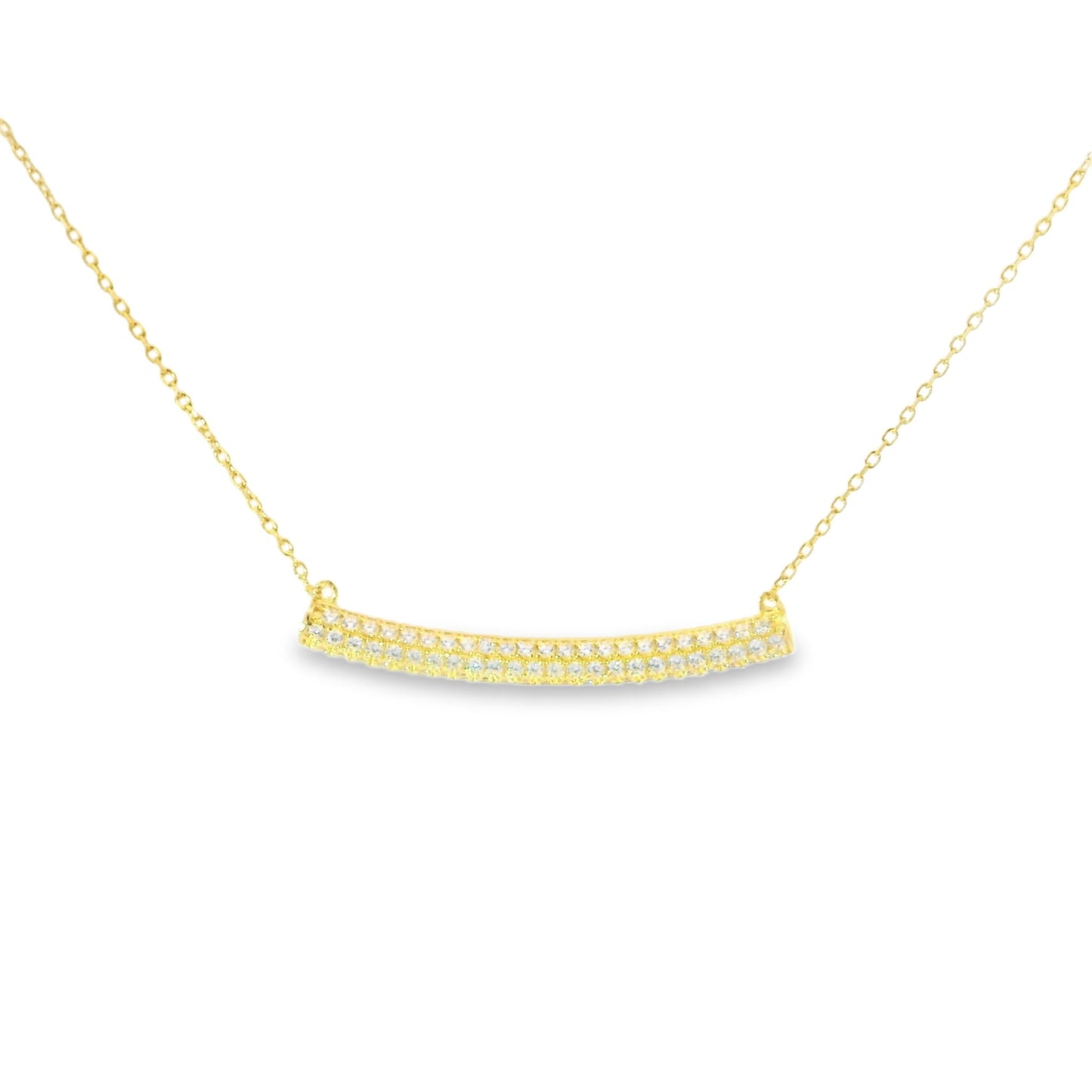 Pave Bar Necklace 15+3" - PGN22159
