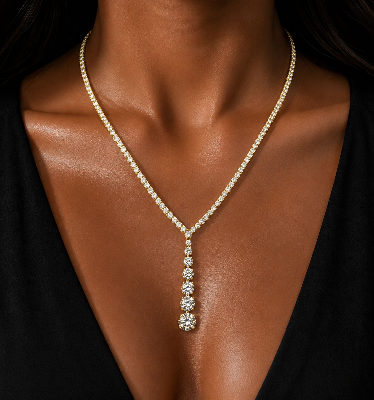 *ORDER WRITING* Graduate Lariat 16" Tennis Necklace - KN22329