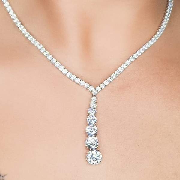 Graduate Lariat 16" Tennis Necklace - KN22329