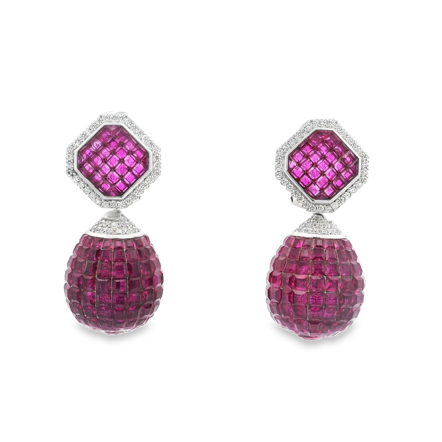 Halo Square Ball Drop Earring - AE102068